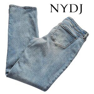 NYDJ 10 Marilyn Straight Leg Lift x Tuck 32" Inseam Denim Jeans Light Blue